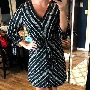 Cece Black and White Floral Print Dress, Size 8, WORN ONCE!!!